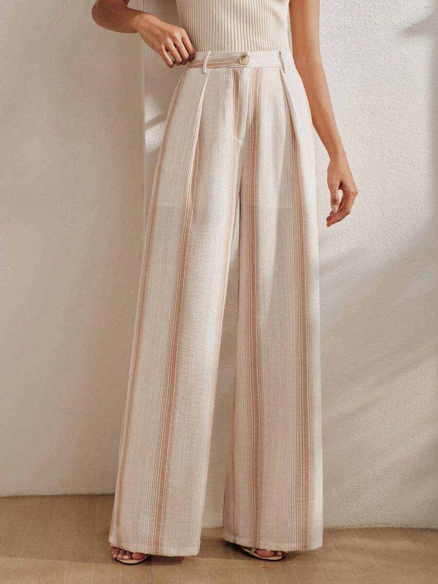 Anewsta Women's New Summer Long Straight Leg Wide Leg Pants Beach Vacation Long Pants Women's Clothing Pants Women's Jeans American Independence Day Women's Clothing Commute Women's Pants - Khaki - View 1