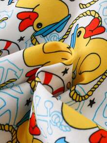 SHEIN Maillots de bain courts imprimés canards pour jeunes garçons, shorts de plage d'été, maillots de bain pour enfants, convient pour les jeux aquatiques, les vacances, les voyages et les loisirs - Multicolore - Voir 7