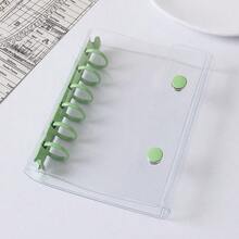 Cuaderno de hojas sueltas transparente A7, páginas interiores en blanco, cuaderno de hojas sueltas transparente, cuaderno de pegatinas, cuaderno de cuero suave, página reemplazable de PVC transparente, carpeta portátil de gran capacidad, adecuado para álbum de fotos y almacenamiento de pegatinas hechas a mano - transparente - Ver 13