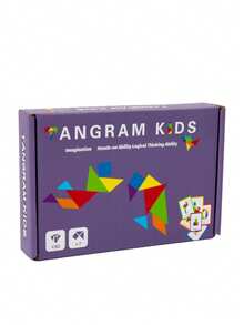 MINKOJA MINKOJA Kids Creative Wooden Tangram Puzzle Double-Sided Pattern Cards Geometric Shape Learning Focus & Thinking Training Parent-Child Interactive STEM Educational Early Learning Toy - Multicolor - View 13