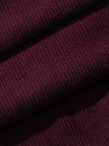 DAZY Bộ 2 món gồm quần dài ống đứng không tay màu trơn và áo khoác cardigan mặc nhà cho nữ, thích hợp cho mùa hè. - Màu Đỏ Sâu - Xem 6