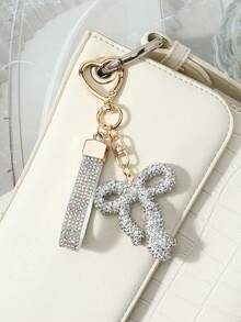 ROMWE Kawaii 1 Ins Sweet And Versatile Multi-Color Shiny Soft Ceramic Rhinestone Colorful Bow Nylon Wristband DIY Love Keychain Bag Pendant Pendant, Holiday Gift - Multicolor-9 - View 15