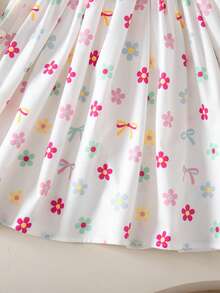 SHEIN Genkimix Kids 女童休闲时尚日常樱桃印花无袖高腰短连衣裙，搭配同色斜挎包，夏季 - 彩色 - 查看 8