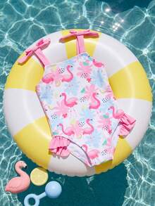 SHEIN Infant/Baby GirlMinimalist Printed One-Piece Swimsuit - Multicolor - View 6