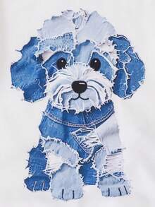 SHEIN 2pcs Young Boy Casual Cowboy Dog Pattern Loungewear Set - Multicolor - View 4