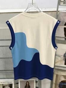 Manfinity Hypemode Áo tank top nam không tay cổ tròn phối màu tương phản, dáng thường ngày, cỡ tiêu chuẩn. - Màu xanh lam - Xem 2