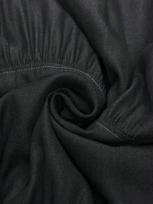 Nubod Plus Size French Style Casual Romantic Vacation Ruffle Hem Skirt - Black - View 4
