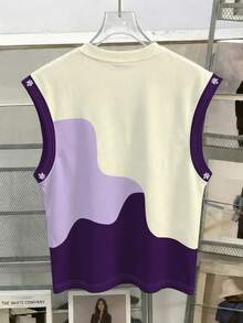 Manfinity Joysei Standard Size Men's Contrast Color Print Tank Top - Purple - View 2