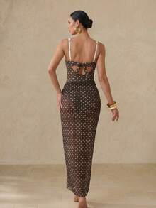 Anewsta 26SS Spring/Summer Beach Vacation High-End Elegant Shell Cup Polka Dot Metal Shell Matching Skirt 2 Pieces Swimsuit 2026 New Women's Swimwear ArrivalFor School,Suitable For Holiday, Date, Afternoon Tea, Western, Cruise, Beach, Island, Road Trip, All Seasons, Music Festival, Boho Vacation,Bohemian Vacation, Chill Autumn ,Western Boho ,Elegant Tops For Women Bathing Suits For Women Polka Dot Women's Swimming Costume Polka Dot Bathing Suit Women's Swimsuit Polka Dot Swimwear Brown Polka Dot Bathing Suit Swimsuits For Woman Polka Dot Brown Polka Dot Swimsuit One Piece Swimsuit Pin Up Outfit One Price Bathing Suits For Women Corset Outfits For Women - Multicolor - View 2