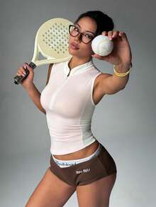 SHEIN Sports 女款戶外運動半拉鍊馬術夾克 - 粉色 - 查看 3
