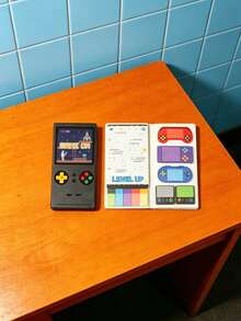 Joivida 1 pieza de notas adhesivas asimétricas con diseño de dibujos animados, bloc de notas con forma de consola de juegos, tira de notas linda, adhesivo fuerte, desprendible y pegable, papelería de moda para estudiantes y oficina - Multicolor - Ver 1