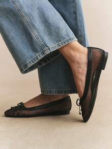 Rosivie Women Flats Spring And Summer New Models, Square Toe Design, Comfortable And Simple Vacation, Women's Flat Bottom, Essential For Commuting, Casual And Versatile - Black - View 10