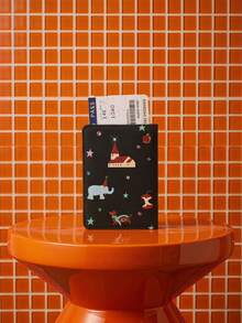 Joivida 1个复古护照夹和旅行收纳包 - 开放式设计，轻便旅行证件包，适合国际旅行、送给旅行者和宠物爱好者作为礼物，护照旅行钱包，适合作为复活节、圣诞节、万圣节和新年礼物 - 彩色 - 查看 14