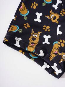 SCOOBY-DOO X SHEIN 4-7岁男童卡通内裤套装，夏季轻薄背心和三角裤两件套 - 棕色 - 查看 8