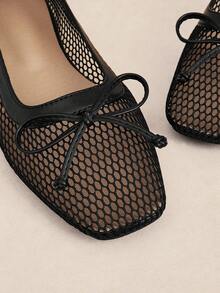 Rosivie Women Flats Spring And Summer New Models, Square Toe Design, Comfortable And Simple Vacation, Women's Flat Bottom, Essential For Commuting, Casual And Versatile - Black - View 5