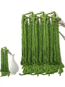 2/4 Pieces Of Artificial Wisteria Flower Hanging Flower, Lover's Tears Hanging Flower, Wine Red Wedding Flower, Waterfall Style Wedding Bouquet, Suitable For Wedding Background Decoration, Mother's Day - Green - View 15