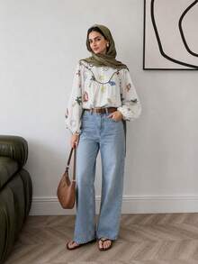 Solavon Vacation Allover Print Women Casual Long Sleeve Shirt - Multicolor - View 3