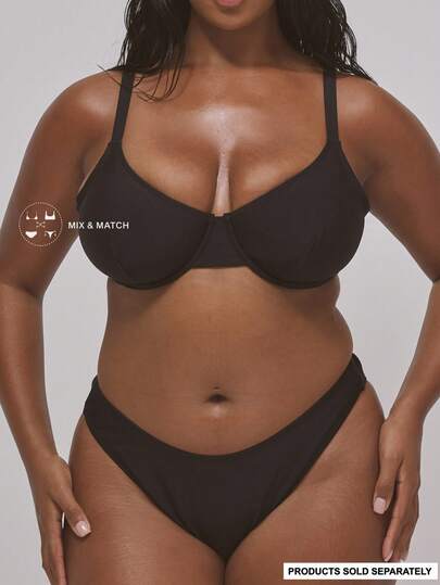 MUSERA Plus Size Thick Strap Underwired Bikini Top Swim Vacation Holiday Summer Travel Beachwear Basics Resort Core