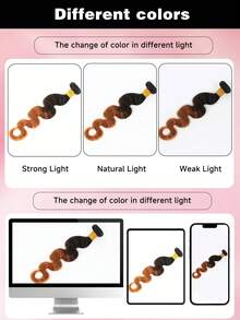 1pc Highlight Body Wave Bundles 1B/4/30 Color Virgin Remy Human Hair Long Bundles Hair Extension For Women Ombre Color - S1/4/30 - View 5