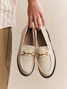 Rosivie Talons hauts à décoration métallique à la mode pour un port quotidien pour femmes - Beige - Voir 6