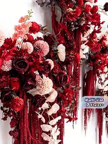 2/4 Pieces Of Artificial Wisteria Flower Hanging Flower, Lover's Tears Hanging Flower, Wine Red Wedding Flower, Waterfall Style Wedding Bouquet, Suitable For Wedding Background Decoration, Mother's Day - Green - View 1