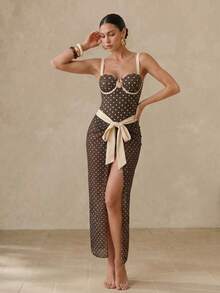 Anewsta 26SS Spring/Summer Beach Vacation High-End Elegant Shell Cup Polka Dot Metal Shell Matching Skirt 2 Pieces Swimsuit 2026 New Women's Swimwear ArrivalFor School,Suitable For Holiday, Date, Afternoon Tea, Western, Cruise, Beach, Island, Road Trip, All Seasons, Music Festival, Boho Vacation,Bohemian Vacation, Chill Autumn ,Western Boho ,Elegant Tops For Women Bathing Suits For Women Polka Dot Women's Swimming Costume Polka Dot Bathing Suit Women's Swimsuit Polka Dot Swimwear Brown Polka Dot Bathing Suit Swimsuits For Woman Polka Dot Brown Polka Dot Swimsuit One Piece Swimsuit Pin Up Outfit One Price Bathing Suits For Women Corset Outfits For Women - Multicolor - View 7