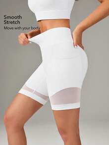 OutZeal Mallas deportivas blancas para mujer, con bolsillo, control de abdomen, secado rápido, para gimnasio, ciclismo y actividades - Blanco - View 4