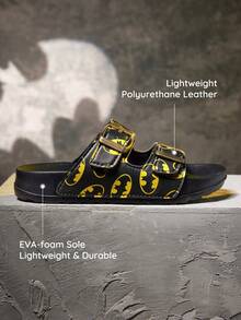 BATMAN X SHEIN Cartoon Children's Slippers, Breathable And Quick-Drying, Light And Durable EVA Material, Suitable For Boys To Wear Indoors And Outdoors - Black - View 2