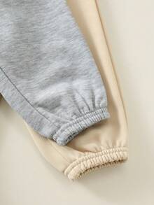 Bộ 4 món áo nỉ dài tay in chữ dễ thương và quần cạp chun cho bé trai/bé gái, quần áo trẻ em unisex, mùa thu - Nhiều màu - Xem 10