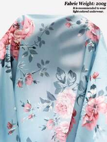 Elenzga 大码女式优雅印花高弹力面料吊带裹身式系带 - 彩色 - 查看 8