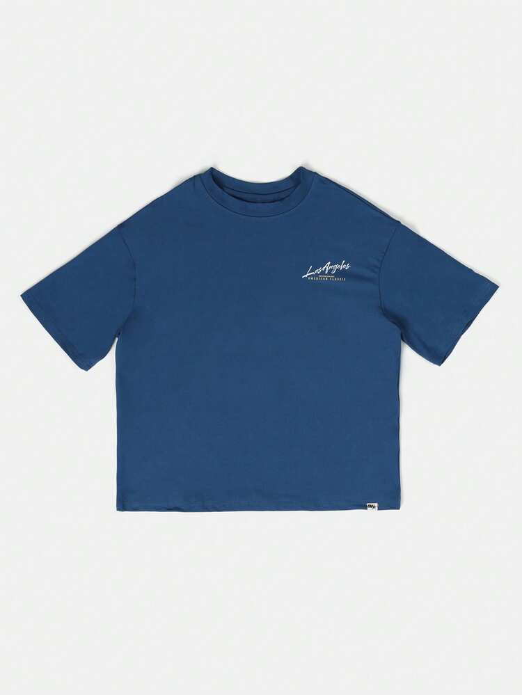 Tween Boys Crew Neck Short Sleeve Graphic Logo Tee Casual Everyday Classic Script Branding Top