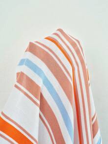 MOTF PREMIUM STRIPED KNIT ASYMMETRICAL SHOULDER TOP, SPRING/SUMMER - White - View 7