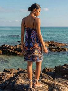 CAJUNI Tropical Vacation Cute Forest Mini Dress - Multicolor - View 2