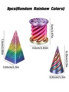 3D Printed Impossible Pyramid Shuttle Sculpture, Conical Decompression Toy, Impossible Cylinder Anxiety Relief Toy, Magical Impossible Shuttle Tabletop Decoration Toy - Multicolor - View 7