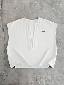 AXEPEAK Áo tank top nam thời trang, gợi cảm, cổ chữ V sâu - trắng - Xem 3