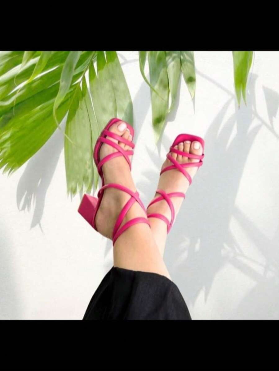 Sandalia de tacon - ROSA - Ver 1
