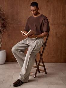 AKNOTIC Boxy Cropped 100% Cotton Tee Shirt - Coffee Brown - View 4