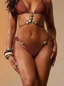 Hauture Quần bikini đá ngọc lam - màu nâu - Xem 2