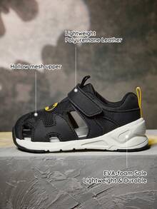 BATMAN X SHEIN Baby Sandals Non-Slip Comfortable Breathable Cartoon Animal Outdoor Beach Shoes - Black - View 3