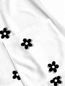 PopScrub Blusa informal minimalista con pequeñas flores dispersas - Multicolor - Ver 5