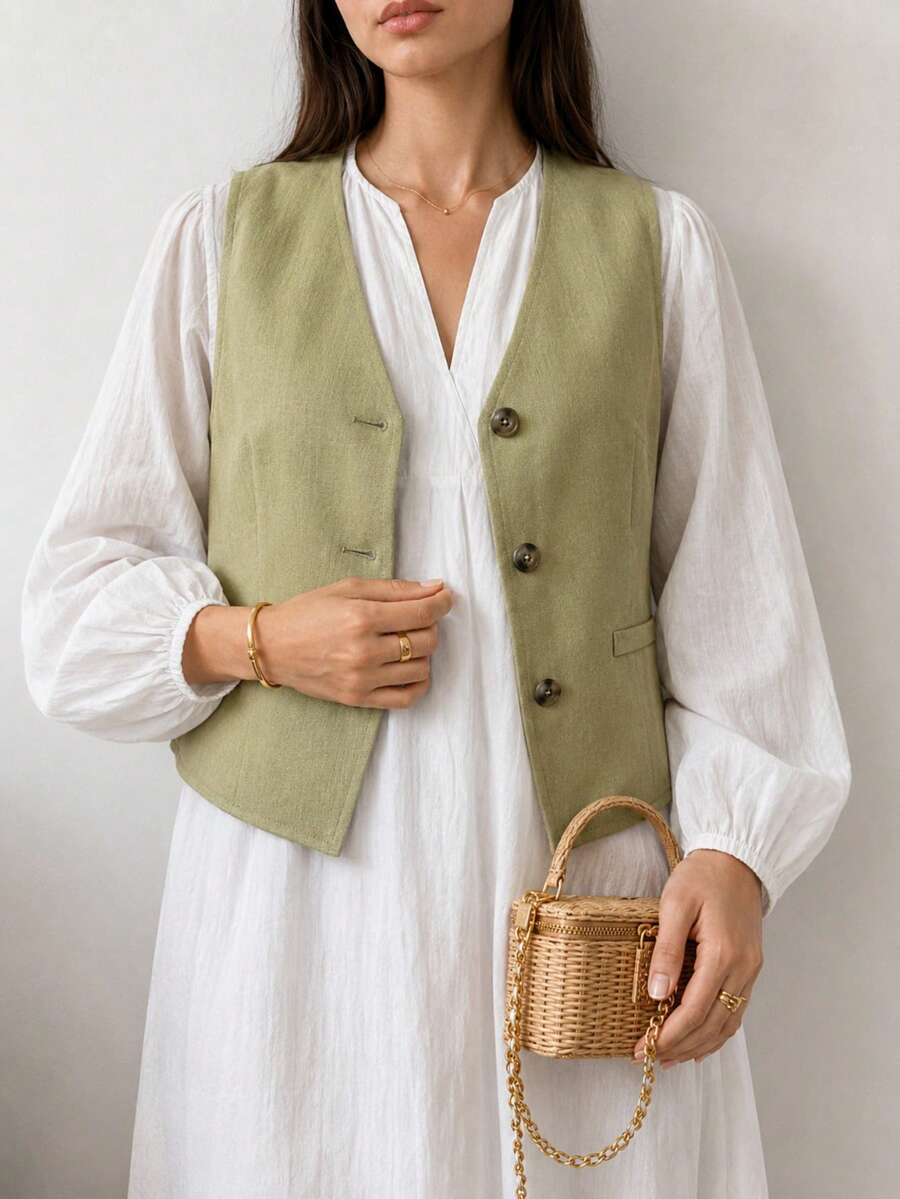 Mulvari 女士背心 - 綠色 - 查看 1