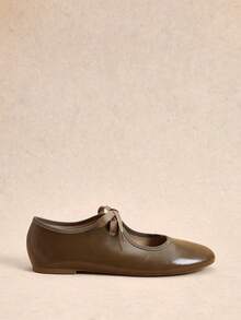 Rosivie Women's Casual Versatile Commuting Simple Lace-Up Flats - Coffee Brown - View 10