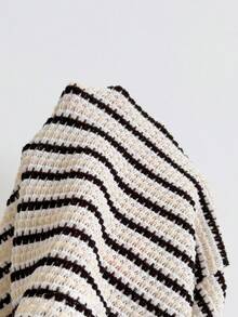 Soleia Conjunto de 2 piezas de mono casual de mujer con mangas cortas y botones al frente, con falda desmontable - Blanco y Negro - Ver 6