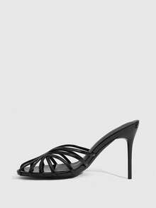 CUCCOO SZL Women's Fashion Pointed High-Heeled Sandals, Summer - Black - View 4