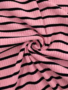 SHEIN Maternity Striped Casual Versatile Contrast Color Round Neck Tank Top - Dusty Pink - View 6