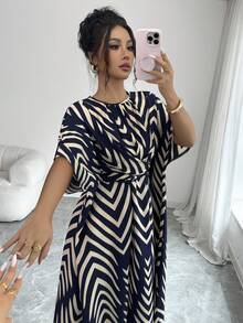 Selianne Women's Fashion Party All-Over Print Dress - Blue - View 4