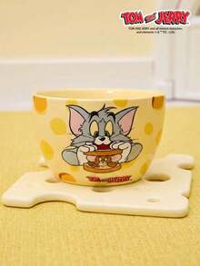 TOM & JERRY X Joivida 1個陶瓷碗，裝飾碗，水果碗，適用於居家廚房、餐廳、客廳，水果碗，水果盤，零食、糖果、甜點、沙拉碗，收納，蛋糕盤，適合婚禮、宴會、禮物、生日 - 彩色 - 查看 4