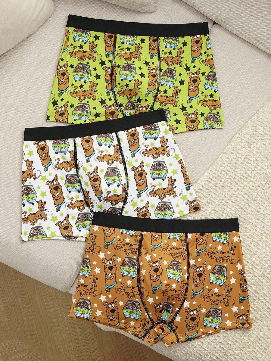 SCOOBY-DOO X SHEIN Calzoncillos tipo bóxer sueltos con estampado de dibujos animados para niño preadolescente - Multicolor - Ver 1