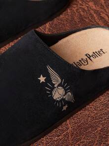 HARRY POTTER X SHEIN 女款印花時尚圖案平底鞋 戶外辦公沙灘女鞋 - 黑色 - 查看 2