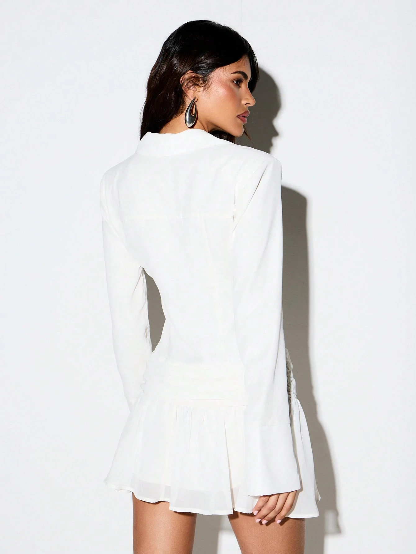 KIZN Dropped Waist Shirt Dress With Flippy Pleated Hem